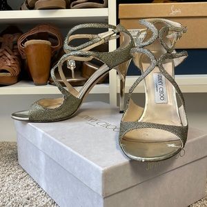 Jimmy Choo Lang Light Bronze Glitter 100mm